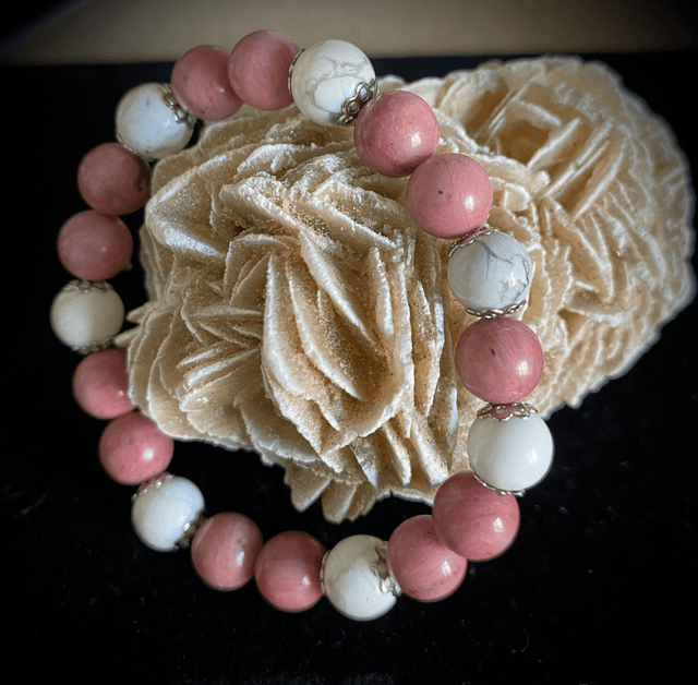 Bracelet Rhodonite et Howlite