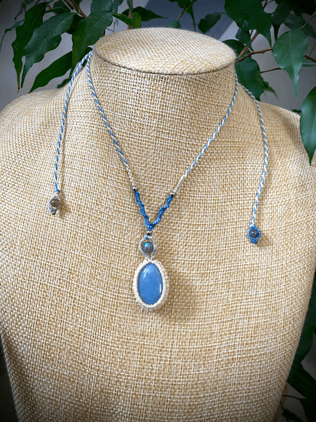 Collier ajustable Angélite 