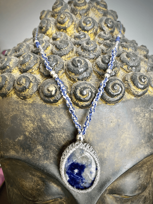 Collier sautoir Sodalite