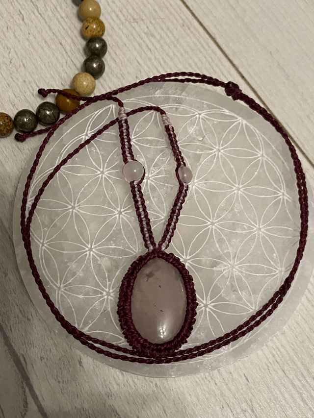 Collier sautoir réglable Quartz Rose