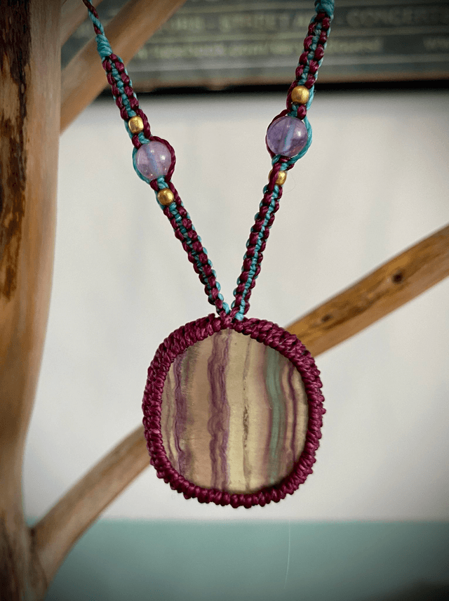 Collier ajustable Fluorite Arc-en-ciel