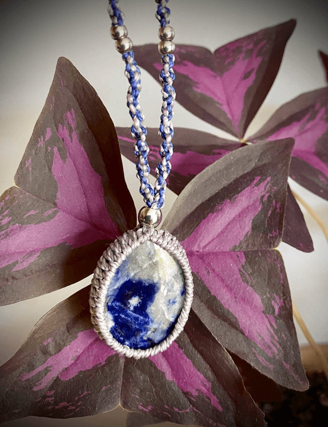 Collier sautoir Sodalite