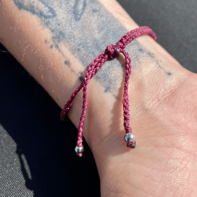 Bracelet macramé et perles de Rhodonite 
