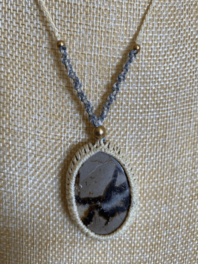 Collier sautoir Septaria Jaune