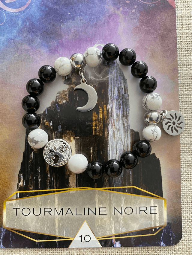 Tourmaline noire et Howlite