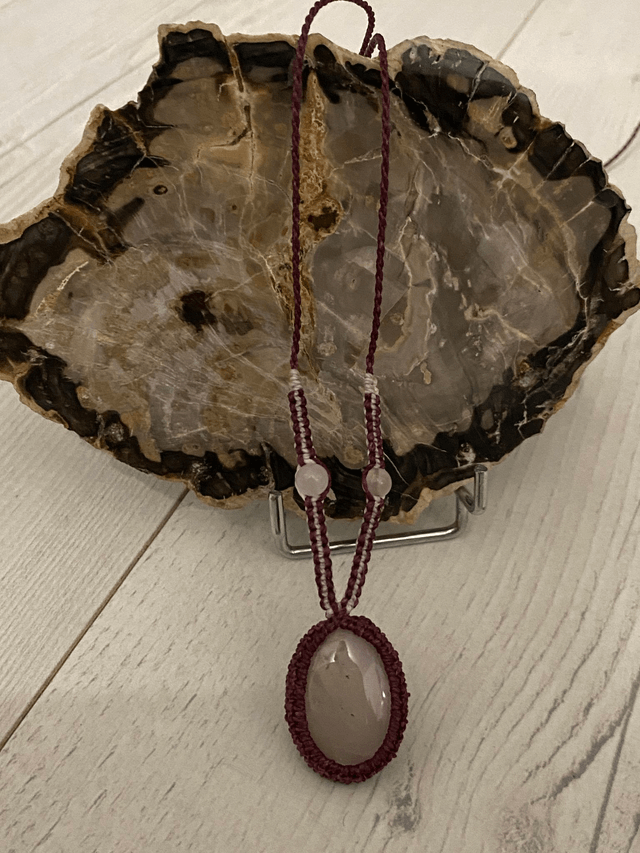 Collier sautoir réglable Quartz Rose