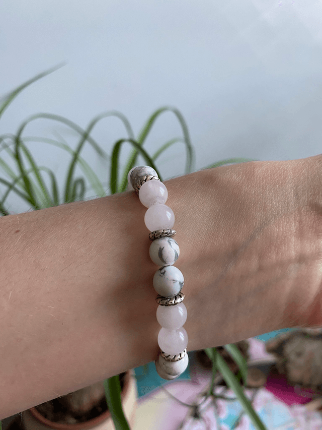 Howlite et Quartz Rose