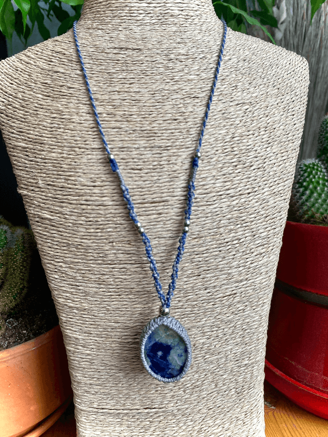 Collier sautoir Sodalite