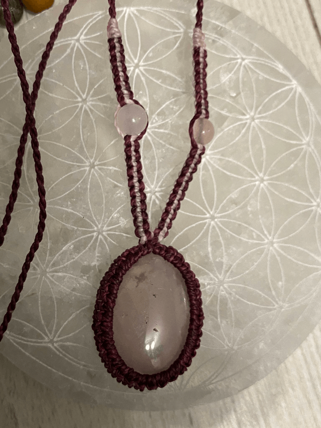 Collier sautoir réglable Quartz Rose