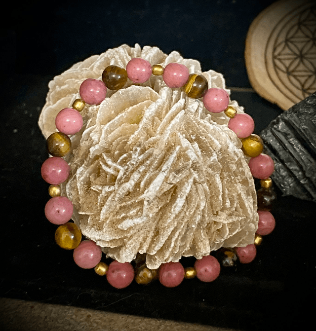 Bracelet élastique Rhodonite et Oeil de Tigre