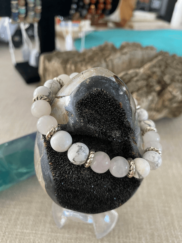 Howlite et Quartz Rose