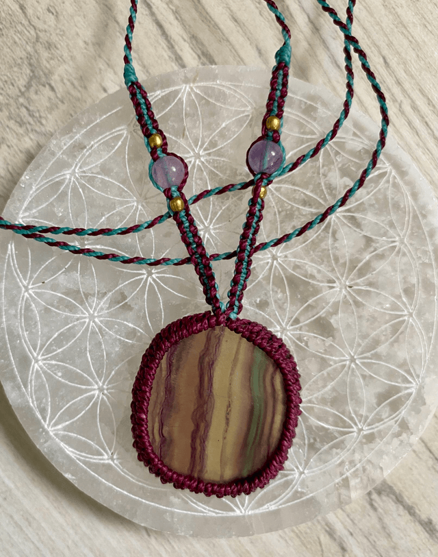 Collier ajustable Fluorite Arc-en-ciel