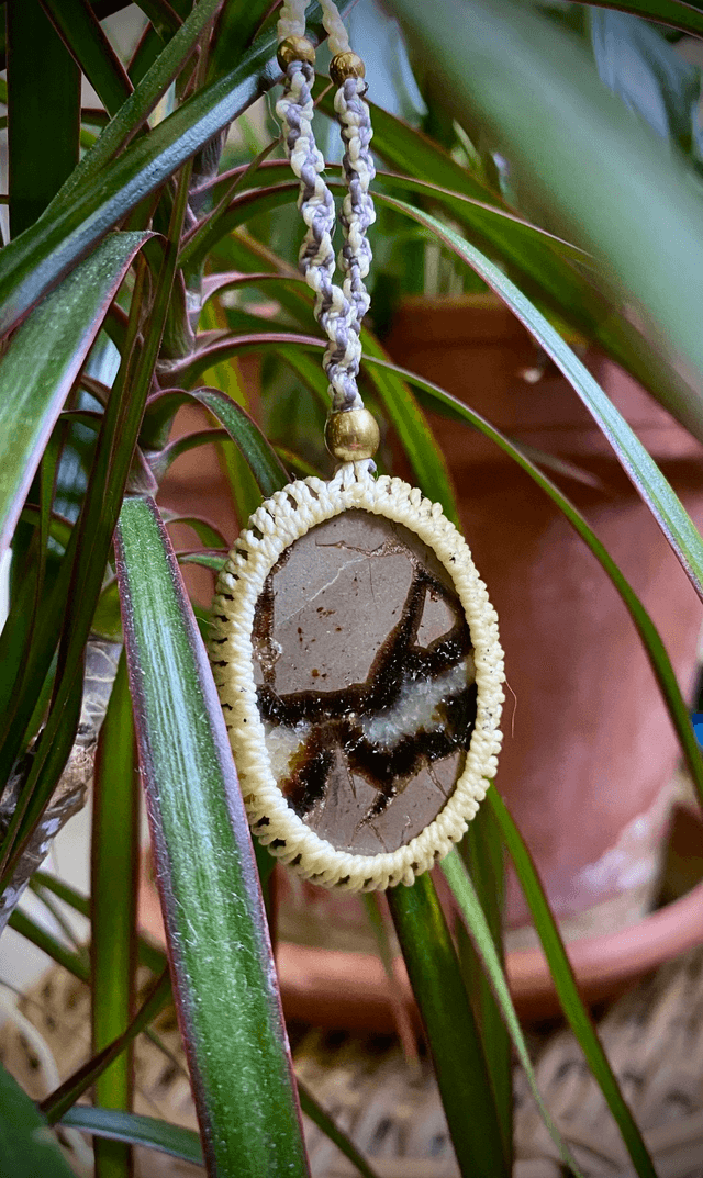 Collier sautoir Septaria Jaune