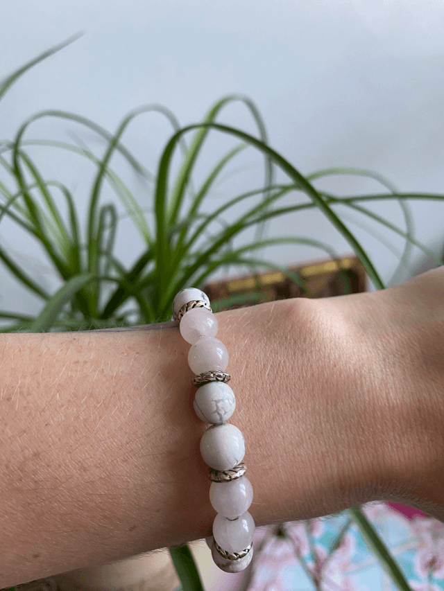 Howlite et Quartz Rose