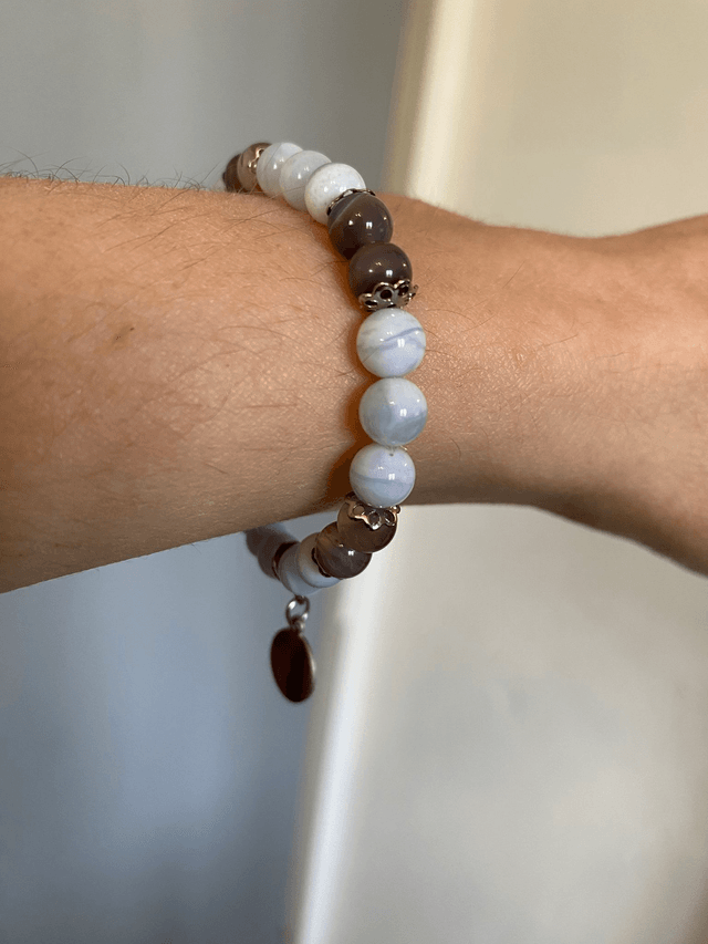 Bracelet Agates (Blue Lace et du Botswana)