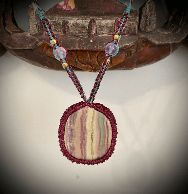 Collier ajustable Fluorite Arc-en-ciel