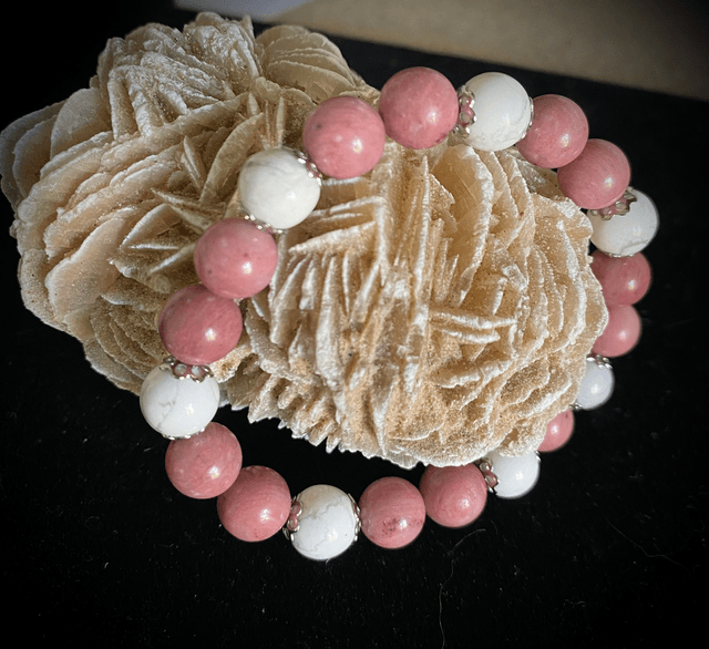 Bracelet Rhodonite et Howlite