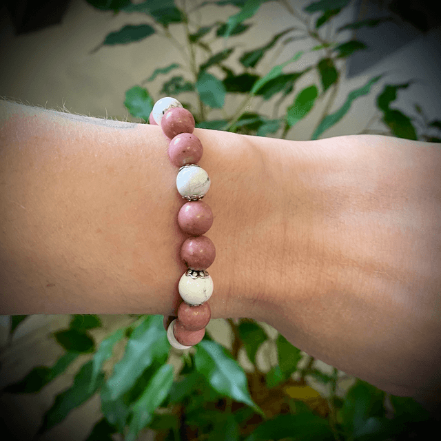Bracelet Rhodonite et Howlite