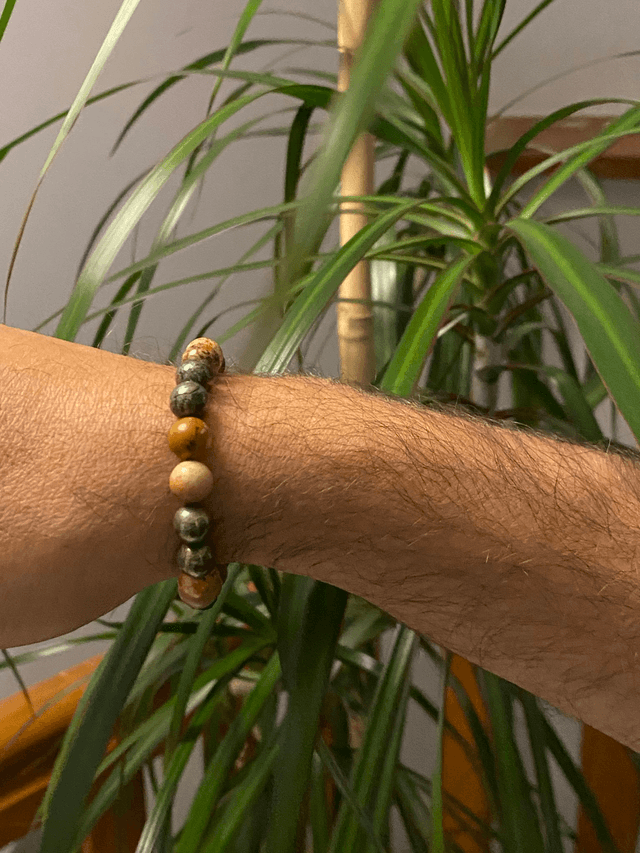 Bracelet Pyrite et Jaspe Paysage - Attention grande taille!