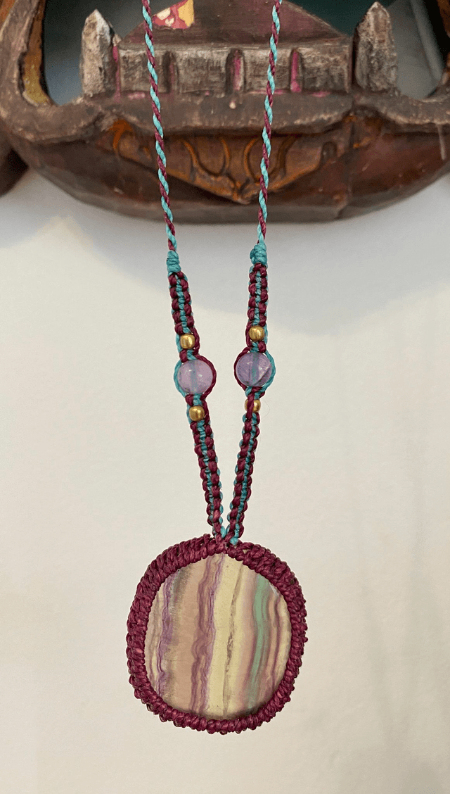 Collier ajustable Fluorite Arc-en-ciel
