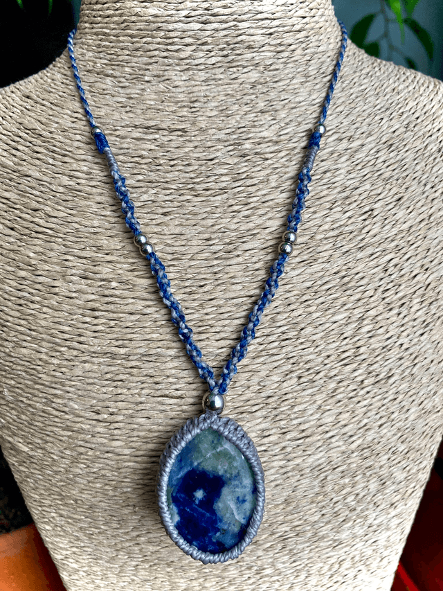 Collier sautoir Sodalite
