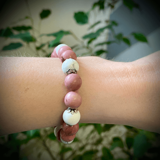 Bracelet Rhodonite et Howlite